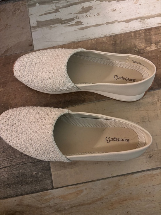 BareTraps Shoes - BareTraps Cream Woven Slip-On Flats